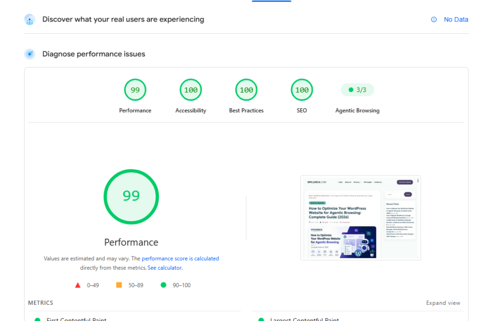 Website for Agentic Browsing