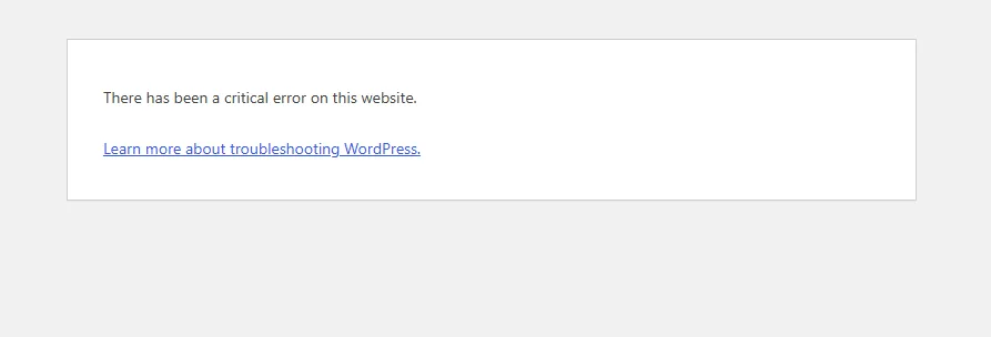 There has been a critical error on this website